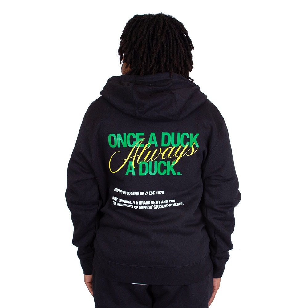 Classic Oregon O, Nike, Black, Full Zip, Cotton Blend, Men, Unisex, Ducks of a Feather, Fleece, Once a Duck Always a Duck, Hoodie, Sweatshirt, 915219